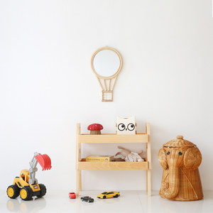 Adorables enfants chambre à coucher décor mur cintre miroir autocollants écologique rotin dessin animé à la main voiture miroirs en forme - Product Image 5
