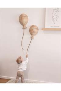 Decoración de pared de mimbre natural estilo boho con forma de globo para niños, globos de ratán al por mayor, decoración para cuarto infantil, hecho por King Craft Viet - Product Image 3