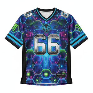 Maillot de football et de baseball bleu camouflage numérique avec motif loup, chemise d'équipe à manches courtes, grande taille, en maille, uniforme de sublimation OEM - Product Image 6