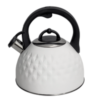 Bouilloire sifflante en acier inoxydable de 2,7 L, couleur blanche, pour tous les types de cuisinières, vente en gros d'usine