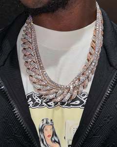 New Design Stacked Cuban And <b>Tennis</b> Chain Set Luxury US Hiphop Bling <b>Necklace</b> Embedded With Lab Grown Diamond - Product Image 1