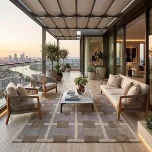 Modern Geometric Area Rug Hand Tufted Soft Plush Carpet for Living Room Bedroom Minimalist Nordic <b>Floor</b> Mat Home Decor Style Rug - Product Image 4