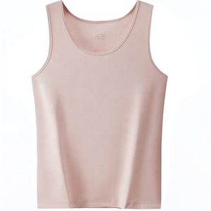 Haute qualité luxueux 100S Modal mélange blanc sans manches sous-vêtements débardeurs pour femmes usine en gros impression de Logo personnalisé - Product Image 3