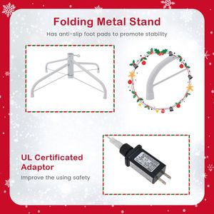 Sapin de Noël artificiel floqué de 7 pieds avec 500 lumières LED et 1200 branches pour décorations festives - Product Image 6