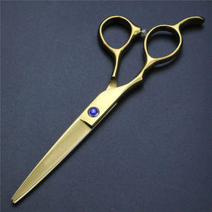Tijeras de Peluquería Profesionales de Acero Inoxidable con Hoja Afilada de 6 Pulgadas para Diestros, Mango Largo, Color Dorado, para Salón de Belleza - Product Image 5