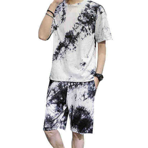 Conjunto de Dos Piezas de Verano para Hombre con Estampado Digital Personalizado al por Mayor – Camiseta y Pantalones Cortos de Poliéster Blanco Transpirable, Conjunto Casual - Product Image 5