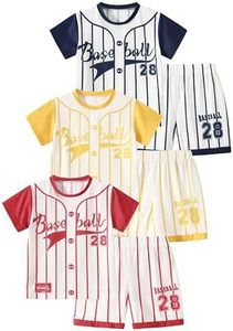 Conjunto de Uniforme de Béisbol para Niños, Jersey de Manga Corta Estampado, Pantalones Transpirables de Poliéster con Cintura Elástica, Ropa Deportiva de Invierno con Logotipo Frontal y Número de Edad - Product Image 3