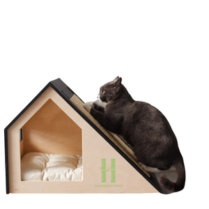 Cozy Cat House <b>Wooden</b> Cat House MDF Hidden Cat Home Side Table Enclosure Nightstand Pet <b>Crates</b> Customized Logo and Package - Product Image 4