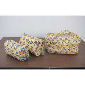 ชุดกระเป๋าเดินทางผ้าฝ้ายลายทาง 3 ชิ้น ขนาดใหญ่ กันน้ำ เป็นมิตรกับสิ่งแวดล้อม หูหิ้วนุ่ม ทนทาน ใช้ซ้ำได้ - Product Image 2