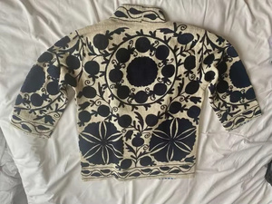 Chaqueta Bomber de Algodón Tejida a Mano con Bordado Floral, Estilo Boho, Prenda Exterior Festiva, Regalo para Ella - Product Image 2