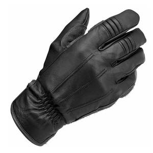 Gants d'hiver en cuir pour hommes et femmes, chauds pour le cyclisme et la conduite en extérieur, noirs, vente en gros transfrontalière - Product Image 2