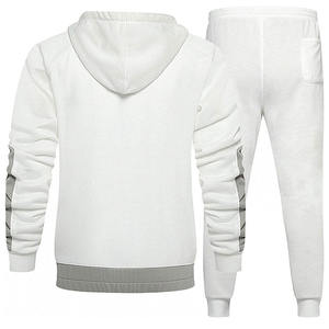 Wholesale Men's Full <b>Zip</b> Tracksuit <b>Hooded</b> Jogger Set Color Block Sportswear OEM Private Label Fitness Streetwear Apparel DDP - Product Image 3
