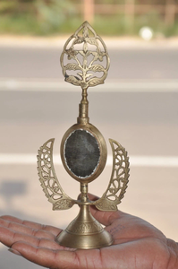 Vintage Brass Handcrafted <b>Mirror</b> Fitted <b>Black</b> Eye Powder Bottle Antique Surma Dani Kohl Kajal Container Traditional Indian Cosme - Product Image 6