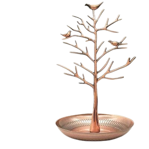 Plante florale Design finition or porte-bijoux en métal haute qualité prix usine polyvalent luxe porte-bijoux en métal - Product Image 3