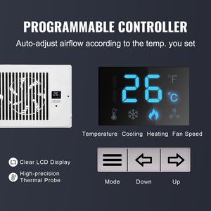 Ventilatore di Ricircolo Moderno con Telecomando, Termostato e Velocità Regolabile, Silenzioso, per Fori da 6 x 12 Pollici - Product Image 4