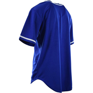 Classic Royal Blue <b>Baseball</b> Jersey With White Piping Detail Blank For Team Customization Breathable Mesh - Product Image 4