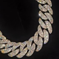 Collier Miami Cuban Link en Moissanite Fait Main de Qualité Export, Chaîne Rapper en Argent Sterling 925, Cadeau de Fiançailles et de Mariage Unisexe, Certifié IGI