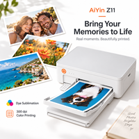Printer Foto Warna Mini AiYin Z11 6 Inci 300 DPI Dye Sublimation Portabel dengan Baterai Terintegrasi untuk Smartphone