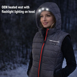 Chaqueta o chaleco inteligente con calefacción LED y luz de linterna en la capucha o la espalda para camping, escalada, senderismo y esquí, modelo 2026. - Product Image 3