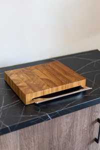 Planche à découper rectangulaire en bois d'acacia de qualité supérieure, fabriquée à la main, durable, épaisseur 1,2 cm, passe au lave-vaisselle, pour la maison et les restaurants - Product Image 2