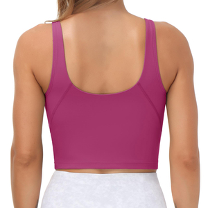 Camiseta sin mangas rosa con cuello en V para mujer, top corto sexy para mujer, camiseta sin mangas ajustada para mujer - Product Image 6