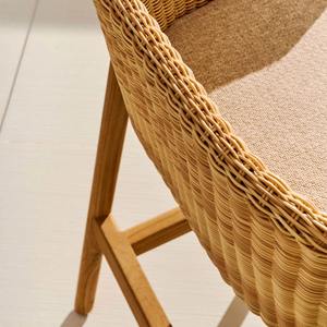 Chaise de bar contemporaine en bois massif avec assise et dossier en rotin naturel – Mobilier élégant pour restaurant, café, hôtel - Product Image 3