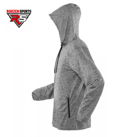 Sweat à capuche gris unisexe avec fermeture éclair, veste polaire de sport, fermeture éclair intégrale, polyester/coton, impression numérique personnalisée, vêtements de sport surdimensionnés pour hommes