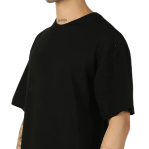 Camiseta de cuello redondo oversize para hombre, manga corta, hombros caídos, corte relajado, estilo casual urbano, venta al por mayor, camiseta básica de moda personalizada - Product Image 5