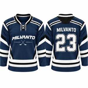 Maillot de hockey sur glace personnalisé de haute qualité, imprimé par sublimation, brodé, en polyester, uniforme d'entraînement pour hommes - Product Image 1