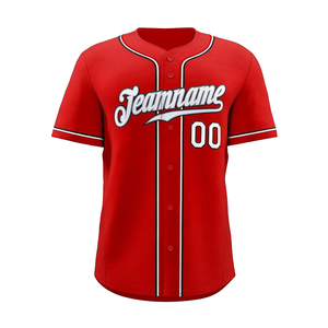 Maillot de baseball uni en maille pour hommes, col en V, brodé, imprimé par transfert thermique, personnalisable, pour adultes, vente en gros - Product Image 4
