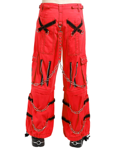 Pantalon punk pour homme rose, rouge, vert avec plusieurs poches, broderie chaîne, taille haute, fermeture à cordon, mode printemps - Product Image 4