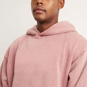 Men's Oversized <b>Pink</b> Hooded Sweatshirt 100% Cotton French Terry Casual Pocket Design Autumn Wear Acid Wash Men's <b>Hoodies</b> - Product Image 5