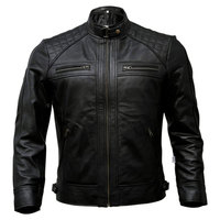 Blouson aviateur en cuir de vachette pour homme MAKUM, fermeture éclair écologique, col rabattu, couleur unie, manches régulières, hiver