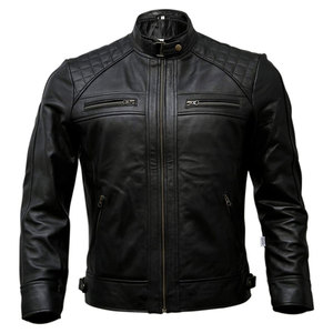 Chaqueta Bomber de Cuero Vacuno para Hombre MAKUM, Cierre de Cremallera Ecológico, Cuello Camisero, Color Sólido, Manga Regular, Invierno - Product Image 4