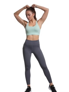 Women's Criss <b>Cross</b> Back Sports Bra | Smooth Polyester Spandex Gym Crop Tank | Removable Padded Wireless Fitness Workout <b>Top</b> - Product Image 1