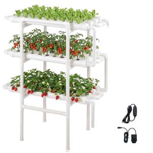 Kit Sistema di Coltivazione Idroponica Verticale a 3 Livelli, 108 Posti, Tubi in UPVC con Irrigazione Temporizzata - Product Image 1