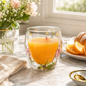 Tasse en verre borosilicate double paroi de 100 ml, faite à la main, sans plomb, isolée, pour café, thé, latte, expresso, réutilisable, en gros - Product Image 6
