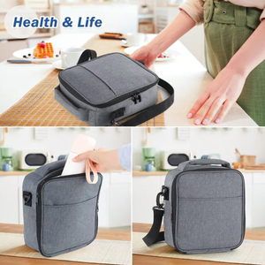 Sac à lunch isotherme personnalisé avec logo imprimé pour hommes et femmes, sac isotherme souple doublé de papier aluminium pour le bureau, le travail, l'école, les pique-niques et la conservation des aliments - Product Image 6