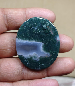 Tranche ronde d'agate mousse naturelle polie, pierre précieuse verte-bleue, pierre de guérison pour la décoration intérieure, la méditation et les cadeaux - Product Image 1