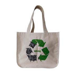 Promotional <b>Recycle</b> Symbol Cotton Canvas <b>Tote</b> Shopping <b>Bag</b> for Fresh Vegetable Unisex Grocery Carry Custom logo Printed <b>Bag</b> - Product Image 1