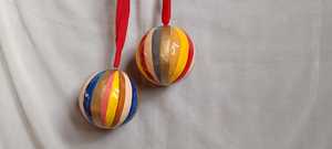 Ornements de Pâques en bois faits à la main, décorations rondes peintes de fleurs, style classique d'intérieur, papier mâché du Cachemire - Product Image 2