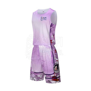 Uniforme de Baloncesto Deportivo para Exteriores, Sin Mangas, Talla Grande, Personalizado, Impreso, de Alta Calidad, 100% Poliéster - Product Image 2