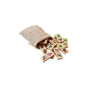 Jeu de dominos en bois personnalisé imprimé pour enfants, dominos éducatifs en bois avec images d'animaux, jeu de société avec sac de rangement à cordon - Product Image 1
