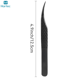 90 Degree Curved Fiber Tip Volume Tweezers for Eyelash Extensions Micro Grid Tip Precision Lash Tweezer for Salon Use - Product Image 2