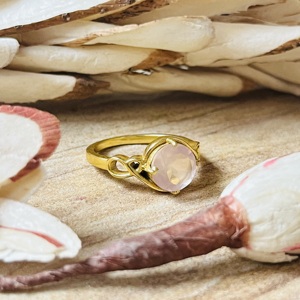 Unique Design Boho Geometric <b>Rings</b> Dainty Brass Jewelry For Women 18k <b>Gold</b> Plated Rose Quartz <b>Cocktail</b> <b>Ring</b> For Wholesale OEM - Product Image 1