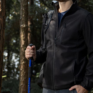 Chaqueta Ligera de Forro Polar Gris Oscuro para Hombre, Chaqueta Softshell Personalizada, Impermeable, con Cierre, Cálida, para Invierno y Actividades al Aire Libre - Product Image 4