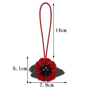 กระเป๋าปักลูกปัดพร้อมเสน่ห์มีพู่ประดับลูกปัดปรับแต่งได้ดีไซน์สวย - Product Image 6