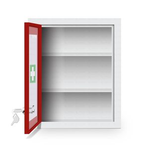 OTICA MT07 Wall Mounted First Aid Box <b>Lockable</b> Emergency Medical <b>Cabinet</b> Red Door Storage Case for Home School Office - Product Image 2