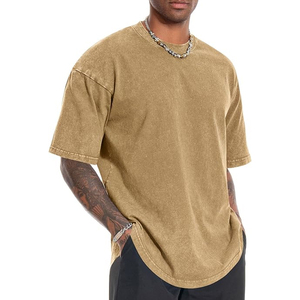 T-shirts délavés pour hommes, fabrication professionnelle, pour usage extérieur et décontracté, livraison directe d'usine. - Product Image 1