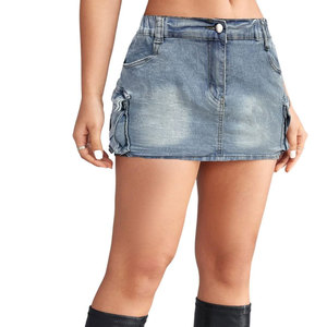 Dernier style, jupe en jean sur mesure, services OEM, jupe en jean à bas prix, jupe en jean pour femmes - Product Image 6